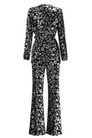 Load image into Gallery viewer, 2 Piece Sparkly Black Sequin Women Prom Suits with Sash