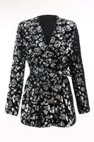 Load image into Gallery viewer, 2 Piece Sparkly Black Sequin Women Prom Suits with Sash