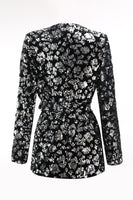 Load image into Gallery viewer, 2 Piece Sparkly Black Sequin Women Prom Suits with Sash