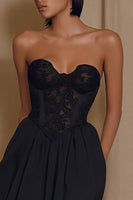 Load image into Gallery viewer, Black A Line Sweetheart Short Cocktail Dress with Appliques