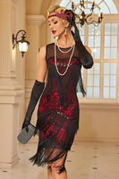 Load image into Gallery viewer, Sparkly Apricot Fringed Bodycon Short 1920s Dress with Sequins