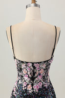 Load image into Gallery viewer, Sparkly White Floral Tight Sequins Short Corset Prom Dress