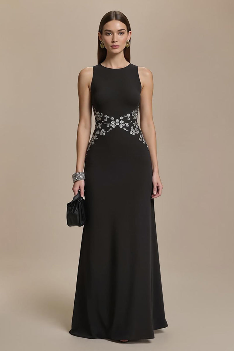 Load image into Gallery viewer, Black Long Mermaid Formal Dress with Appliques