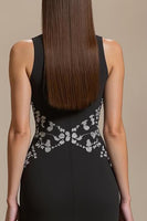 Load image into Gallery viewer, Black Long Mermaid Formal Dress with Appliques