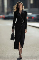 Load image into Gallery viewer, Black Single Breasted Sheath Long Sleeves Blazer Dress