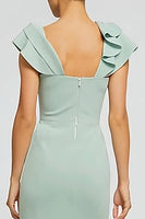 Load image into Gallery viewer, Mint Green Mermaid Boat Neck Long Formal Dress with 3D Flower