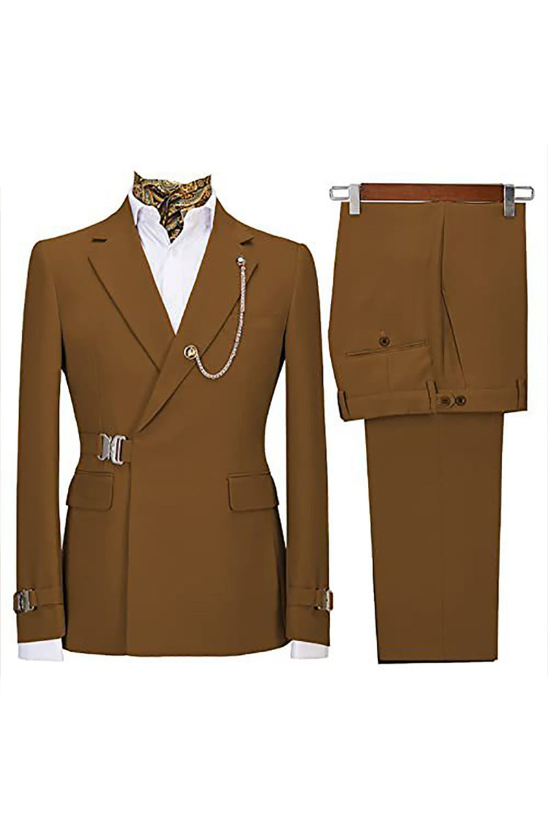 Load image into Gallery viewer, 2 Piece Notched Lapel Navy Prom Men's Suits