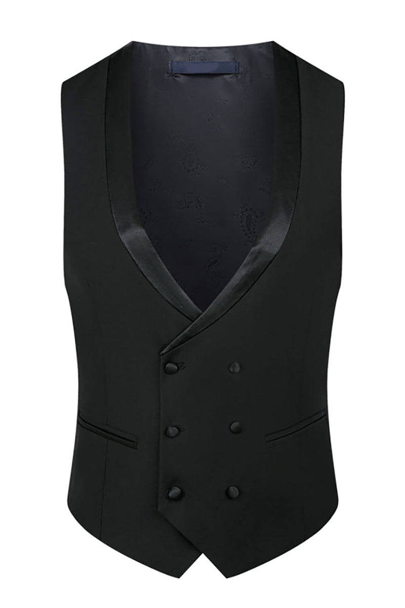 Load image into Gallery viewer, Sparkly Black 3 Piece Prom Men's Suits with Rhinestones