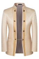 Load image into Gallery viewer, 3 Piece Khaki Jacquard Double Breasted Prom Men's Suits