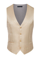 Load image into Gallery viewer, 3 Piece Khaki Jacquard Double Breasted Prom Men's Suits