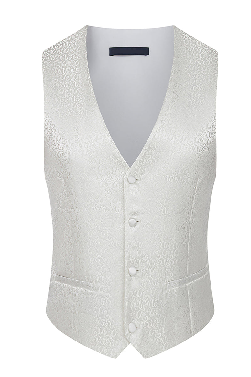 Load image into Gallery viewer, 3 Piece Khaki Jacquard Double Breasted Prom Men's Suits