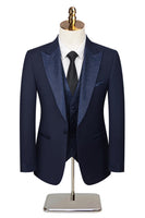 Load image into Gallery viewer, 3 Piece One Button Ivory Prom Men's Suits with Pockets