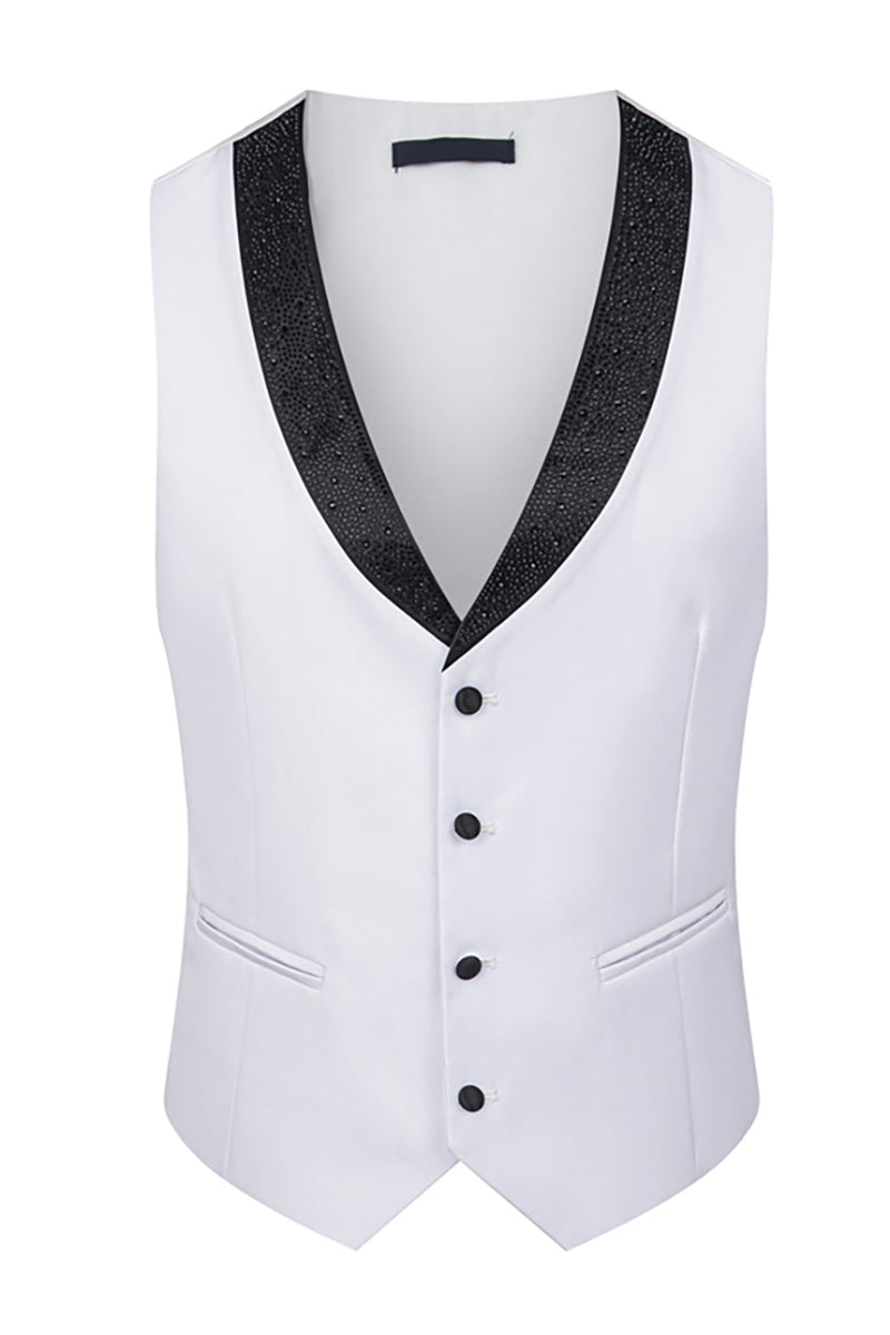 Load image into Gallery viewer, 3 Piece One Button Ivory Prom Men's Suits with Pockets