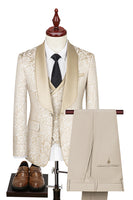 Load image into Gallery viewer, 3 Piece Dark Green Shawl Lapel Jacquard Prom Men's Suits