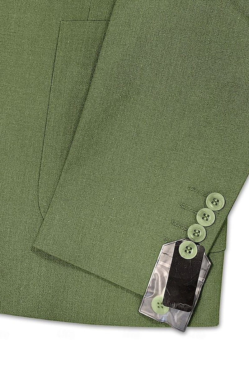 Load image into Gallery viewer, 2 Piece Green One Button Peak Lapel Prom Men's Suits