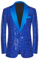 Load image into Gallery viewer, Sparkly Sequins Black Golden 2 Piece Prom Men's Suits