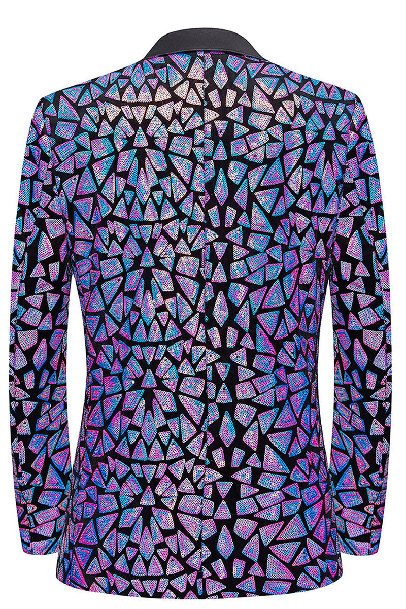 Load image into Gallery viewer, Sparkly Sequins Black Golden 2 Piece Prom Men's Suits