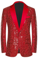 Load image into Gallery viewer, Sparkly Sequins Black Golden 2 Piece Prom Men's Suits