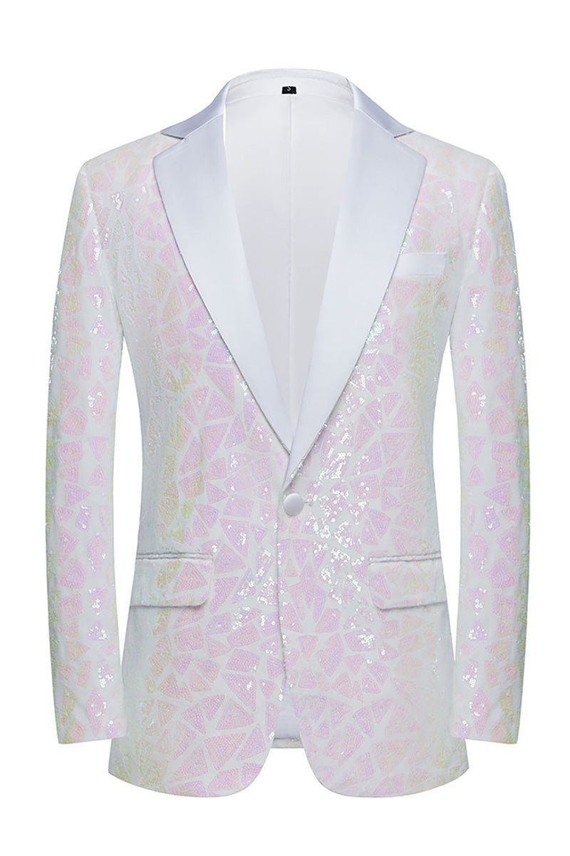 Load image into Gallery viewer, Sparkly Sequins Black Golden 2 Piece Prom Men's Suits