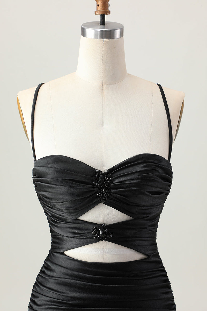 Load image into Gallery viewer, Sparkly Red Cut Out Tight Short Prom Dress with Rhinestone