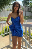 Load image into Gallery viewer, Sparkly Black Sweetheart Satin Tight Short Prom Dress with Beading