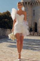 Load image into Gallery viewer, Ivory Bodycon Tulle Short Wedding Dress
