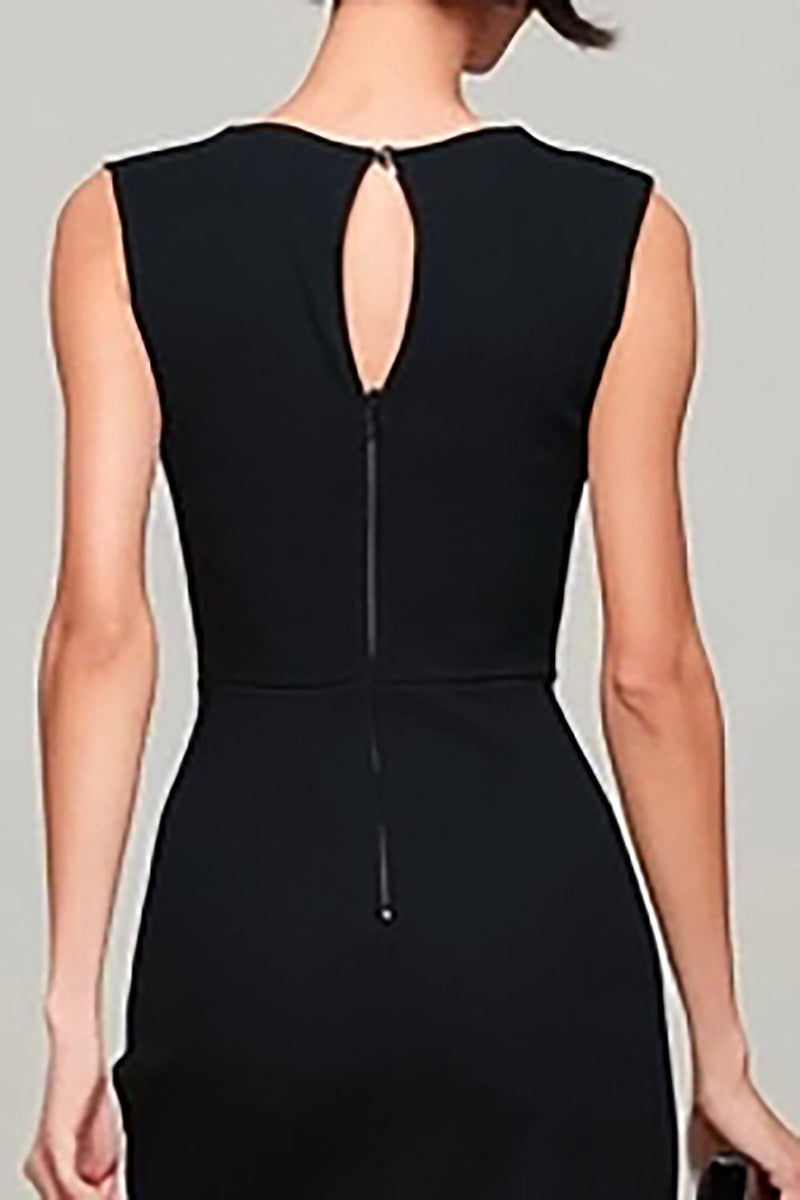 Load image into Gallery viewer, Simple Black Mermaid Boat Neck Long Formal Dress