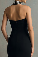 Load image into Gallery viewer, Sparkly Black Halter Mermaid Maxi Formal Dress with Beading