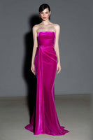 Load image into Gallery viewer, Fuchsia Velvet Strapless Mermaid Maxi Evening Dress