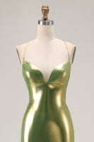 Load image into Gallery viewer, Gold Mermaid Tiered Metallic Long Prom Dress with Ruffles