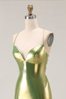 Load image into Gallery viewer, Gold Mermaid Tiered Metallic Long Prom Dress with Ruffles