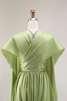 Load image into Gallery viewer, Sage Green A Line Keyhole Long Corset Prom Dress with Slit