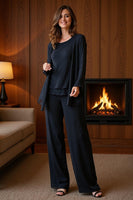 Load image into Gallery viewer, 3 Piece Royal Blue Long Mother of the Bride Pant Suits with Jacket