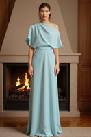 Load image into Gallery viewer, Yellow One Shoulder Floor-Length Ruched Mother of the Bride Dress