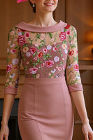 Load image into Gallery viewer, Mint Green Floral High Low Mermaid Mother of the Bride Dress