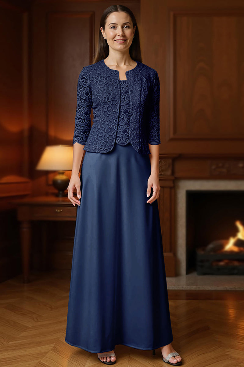 Load image into Gallery viewer, 3 Piece Apricot Long Mother of the Bride Dress Dress Suits with Jacket