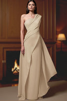 Load image into Gallery viewer, Navy Chiffon One Shoulder Long Mother of the Bride Dress