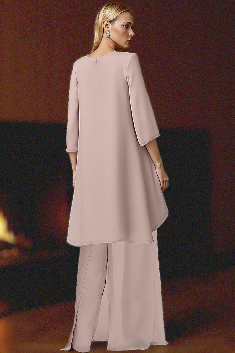 Load image into Gallery viewer, 3 Piece Dusty Rose Lace Long Mother of the Bride Pant Suits with Jacket