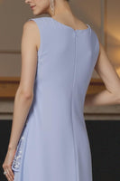 Load image into Gallery viewer, 2 Piece Light Blue Tea Length A Line Lace Mother of the Bride Dress