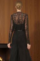 Load image into Gallery viewer, 2 Piece Black Lace Long Sweetheart Mother of the Bride Jumpsuits with Jacket