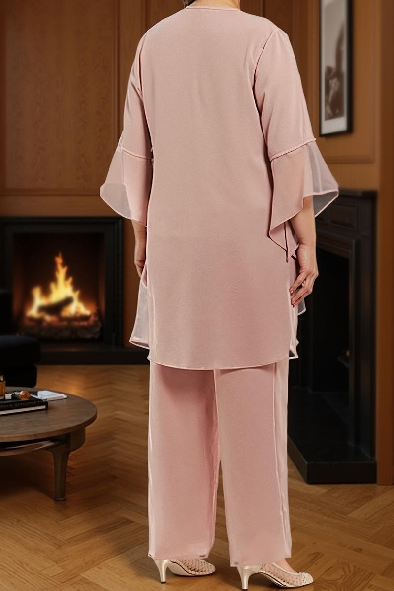 Load image into Gallery viewer, 3 Piece Dusty Rose Plus Size Long Mother of the Bride Dress with Jacket