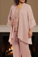 Load image into Gallery viewer, 3 Piece Dusty Rose Plus Size Long Mother of the Bride Dress with Jacket