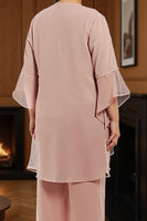 Load image into Gallery viewer, 3 Piece Dusty Rose Plus Size Long Mother of the Bride Dress with Jacket