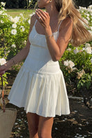 Load image into Gallery viewer, White A Line Spaghetti Straps Mini Birthday Dress