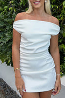 Load image into Gallery viewer, White Off The Shoulder Bodycon Mini Birthday Dress