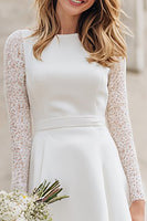Load image into Gallery viewer, Ivory Backless A Line Midi Engagement Dress with Lace