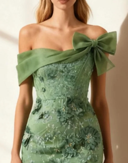 Load image into Gallery viewer, Floral Eucalyptus Off The Shoulder Mermaid Long Prom Dress with Slit