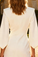 Load image into Gallery viewer, White Peak Lapel Mini Blazer Wedding Dress with Sleeves
