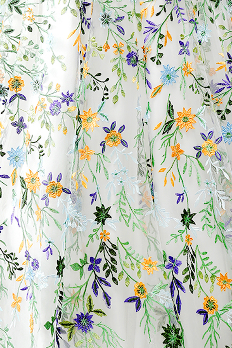 Load image into Gallery viewer, Floral Green Mermaid Boat Neck Long Sleeves Prom Dress with Slit