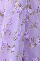 Load image into Gallery viewer, Lilac Floral A Line One Shoulder Tulle Long Prom Dress with Slit